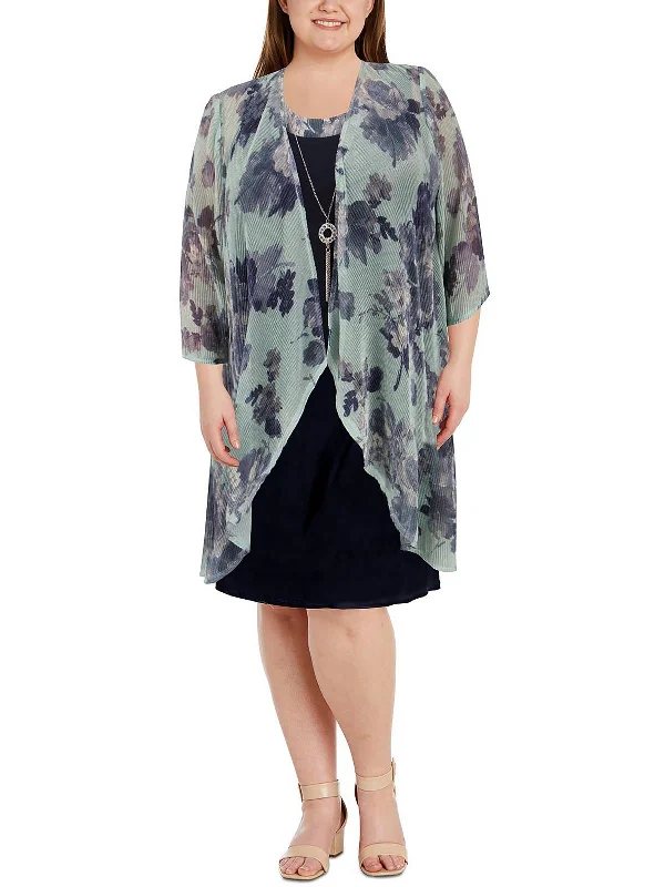 Women's Casual Dresses Plus Womens 2 PC Shimmer Two Piece Dress