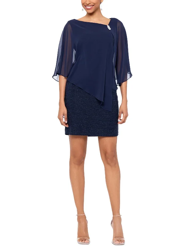 Women's Clothing Sale Womens Mini Sheer Overlay Sheath Dress