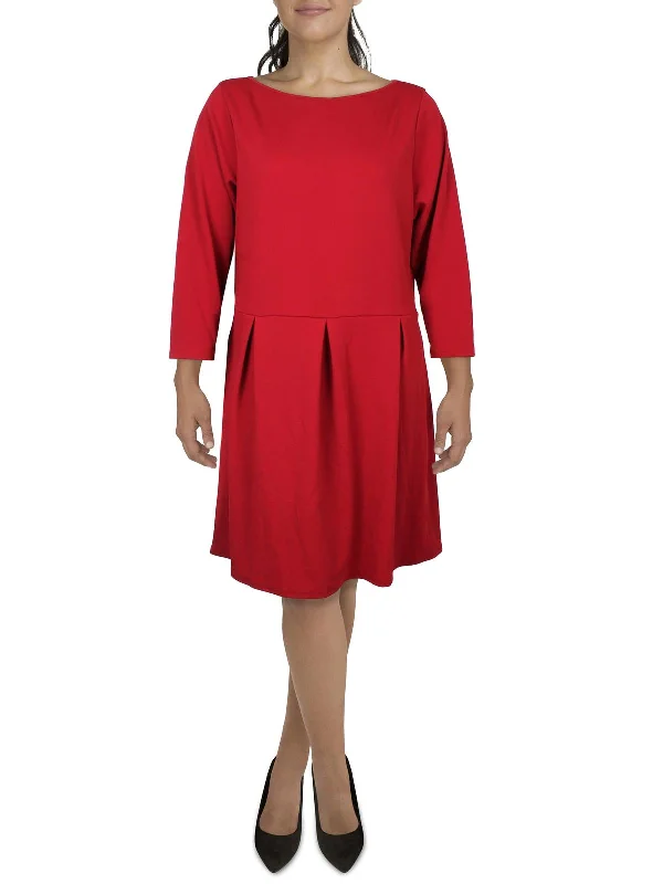 Women's Clothes For Outdoor Events Womens Pleated Knee-Length Fit & Flare Dress