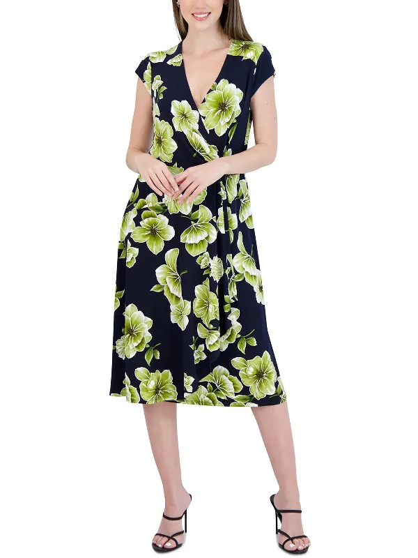 Women's Night-Out Clothes Womens Jersey Cap Sleeves Fit & Flare Dress