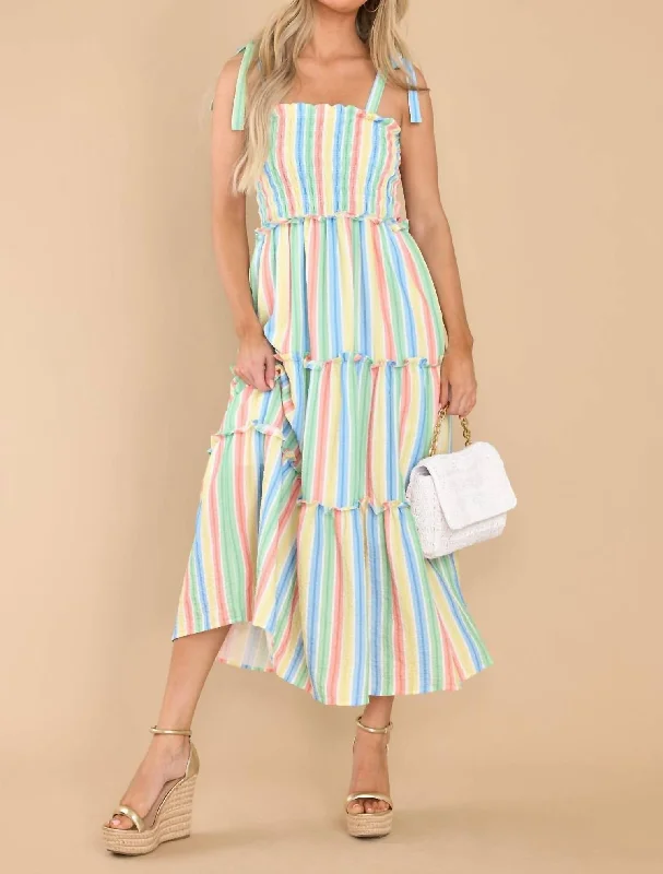 Timeless Elegance Leeah Dress In Multicolor