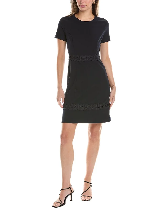Women's Tailored Outfit Maggy London Novelty Trim A-Line Dress