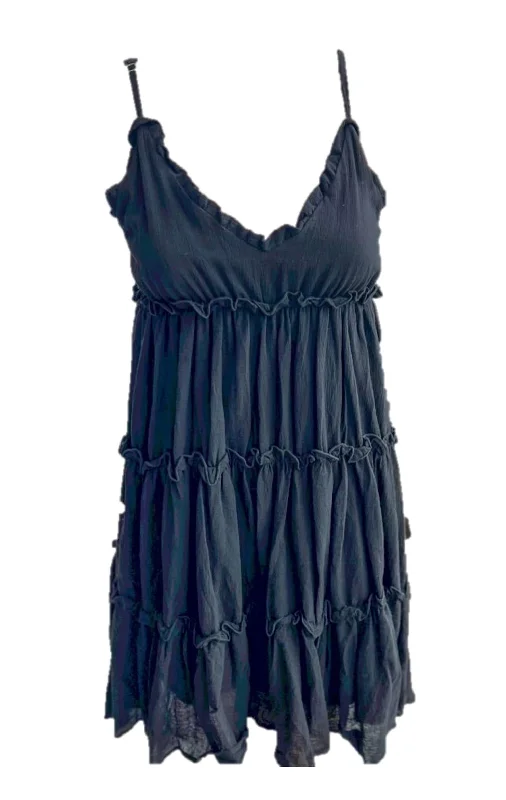 Stylish Dresses for Women Women's Ruffled Babydoll Dress In Black