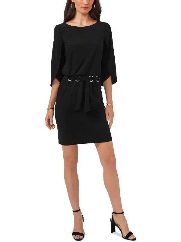 Chic Women's Clothing Online Womens Matte Jersey Bell Sleeves Sheath Dress
