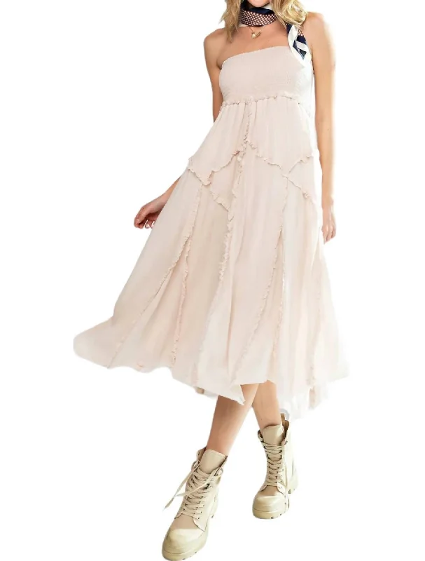 Imeless Style Ruffle Dress In Ecru
