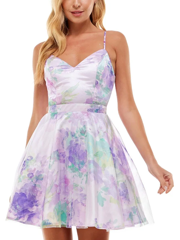 Women's Fashion Clothing Juniors Womens Party Mini Fit & Flare Dress