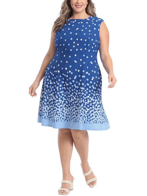Best Online Boutiques Plus Womens Cocktail Knee-Length Fit & Flare Dress