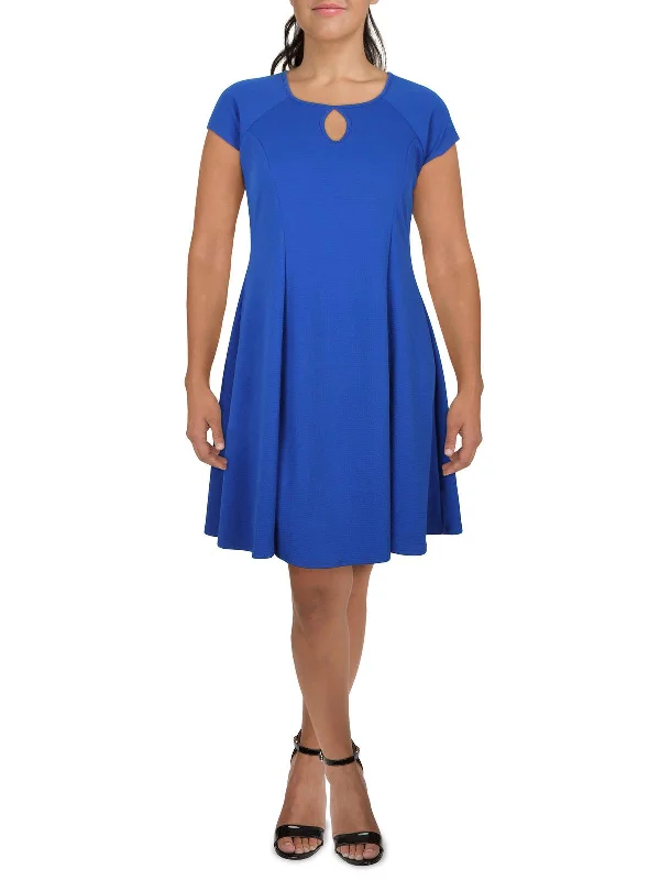 Boutique Dress Online Plus Womens Keyhole Neck Above Knee Wear to Work Dress