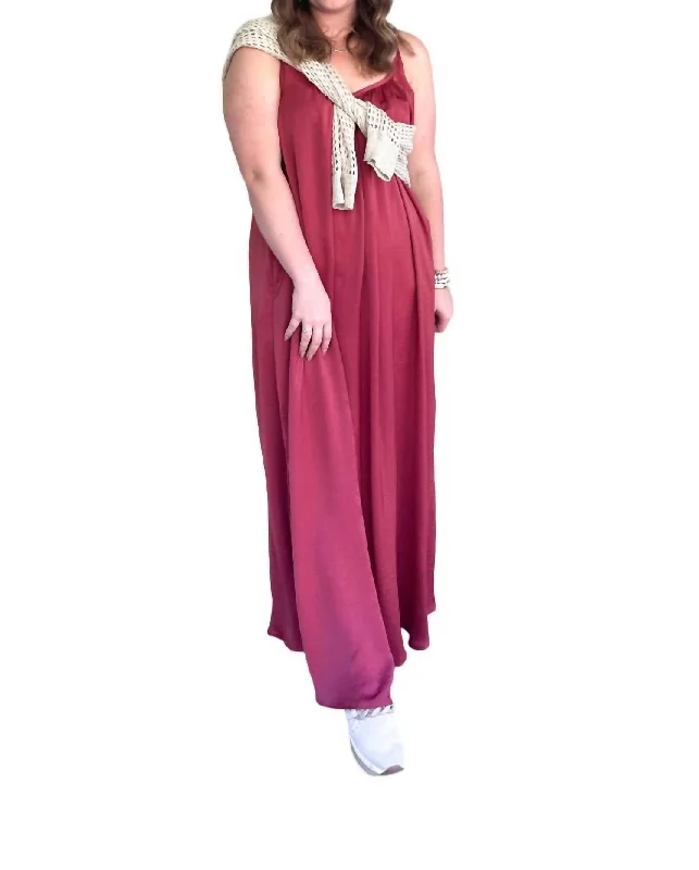 Women's Loungewear Clothes Effortless Everyday Dress In Burgundy