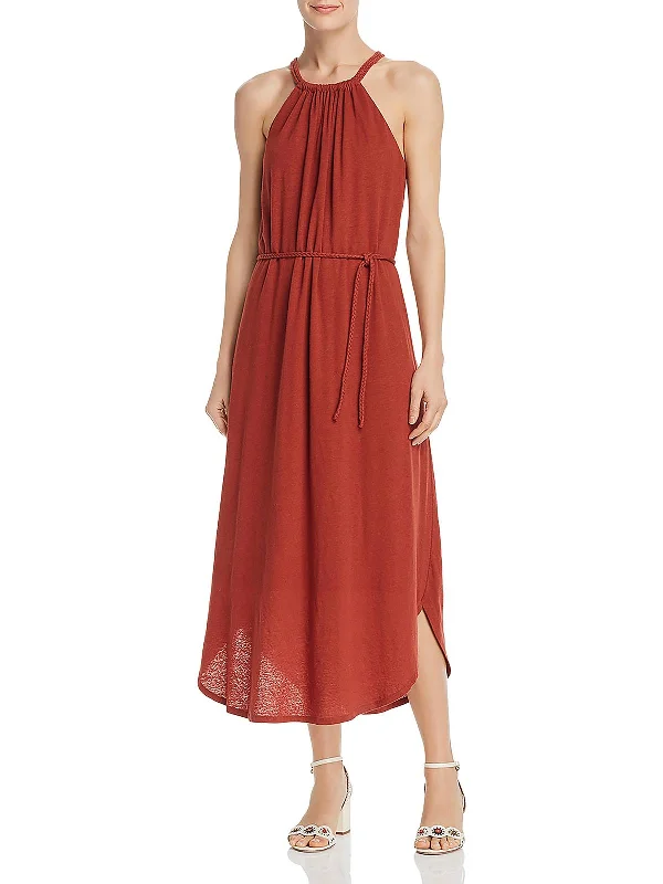 Women's Holiday Clothes Womens Maxi Cotton Halter Dress