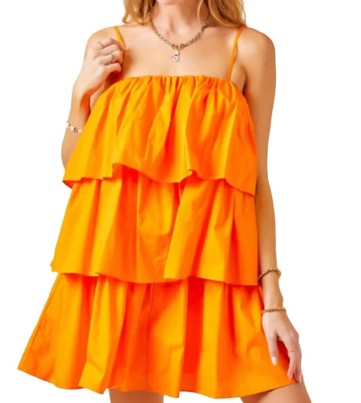 Women's Comfy Loungewear Outfit Poplin Dress In Sunkist