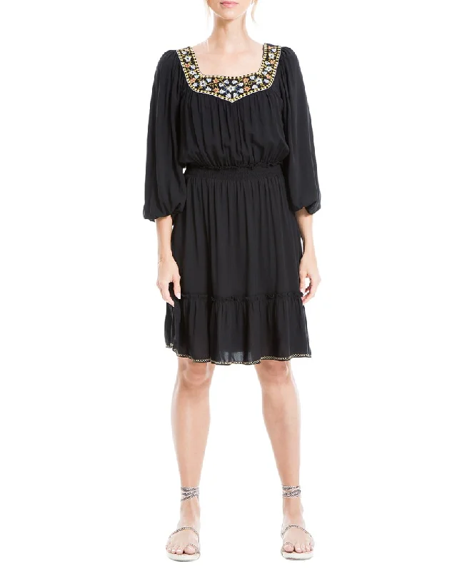 Colorful Clothing Max Studio Embroidered Short Dress