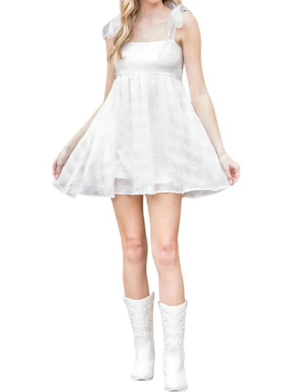 Must-Have Styles Organza Strap Sheer Dress In White