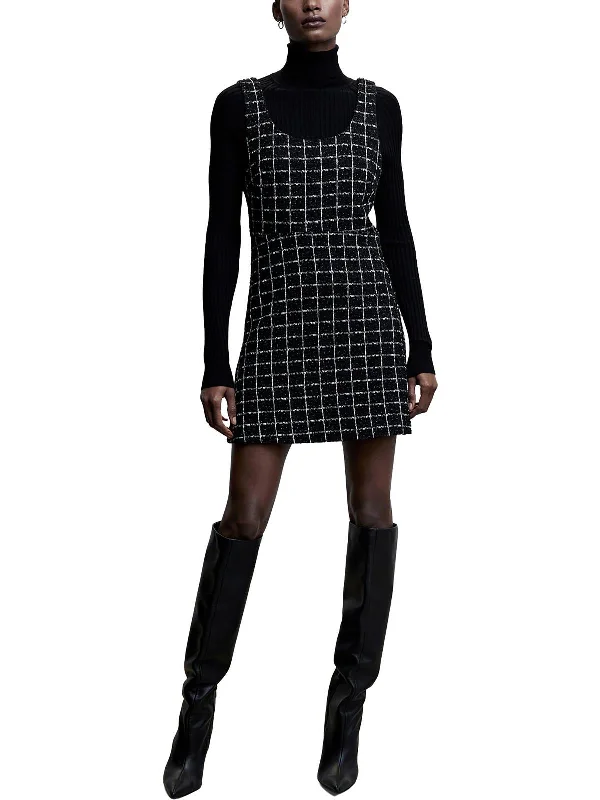 Timeless Classics Womens Mini Tweed Fit & Flare Dress