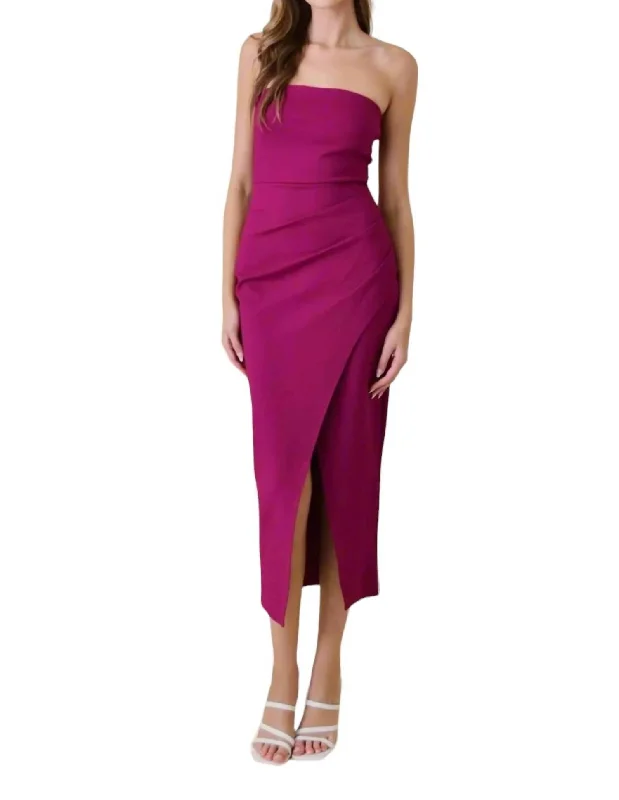 Woman Clothing Adora Strapless Cocktail Dress In Fuchsia