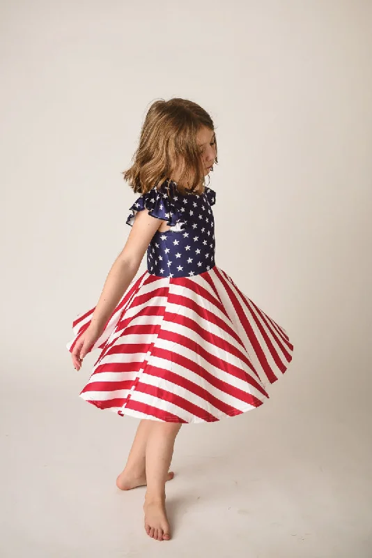 Chic Outfits PATRIOTIC STAR & STRIPE TWIRLY DRESS