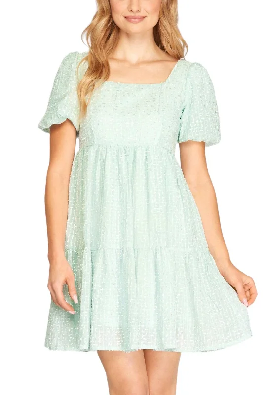 Formal Clothing For Women In Love Babydoll Dress In Mint