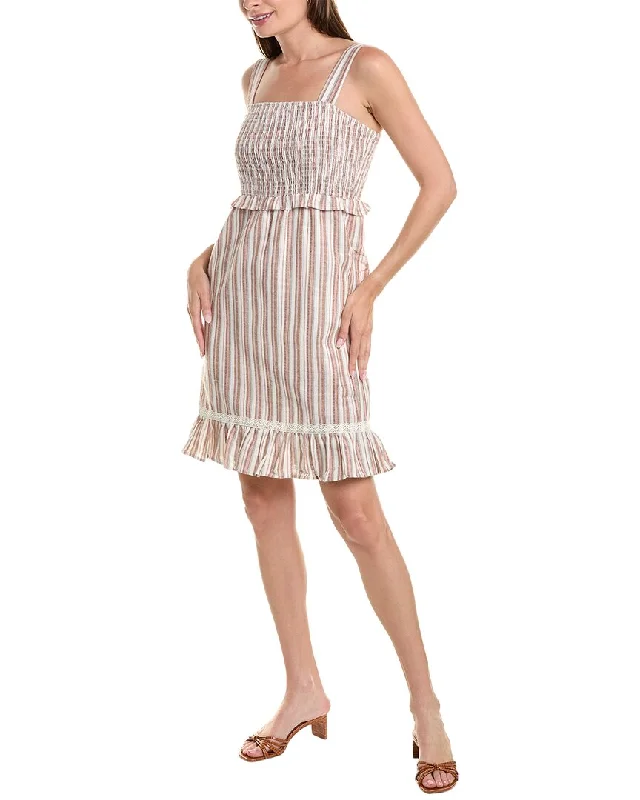 Comfortable Lounge Clothing Lucca Smocked Strap Linen-Blend Dress