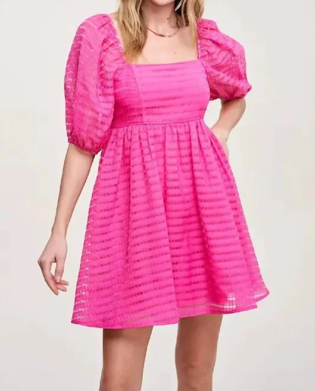 Timeless Women's Outfit Confidently Cute Dress In Fuchsia