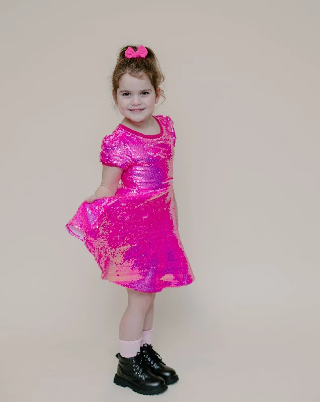 Fashionable Tops for Women MAGENTA SPARKLE DRESS