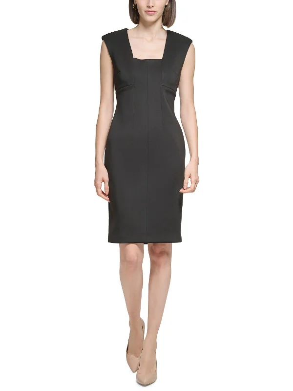 Fashionable Casual Tops Womens Solid Polyester Sheath Dress