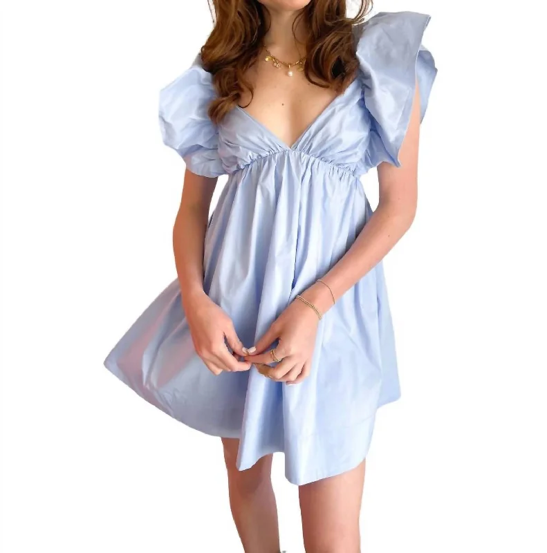 Women's Clothing Outfit Set Starburst Poplin Dress In Blue