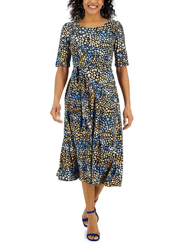 Clothes For Woman Petites Womens Office Knee-Length Wear To Work Dress