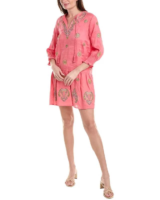 Women's Outerwear for All Weather Conditions tyler böe Niki Embroidered Linen Topper Dress