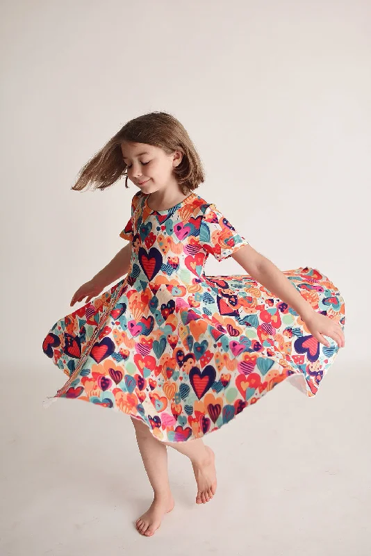 Casual Chic for Women VALENTINE HEARTS TWIRLY DRESS