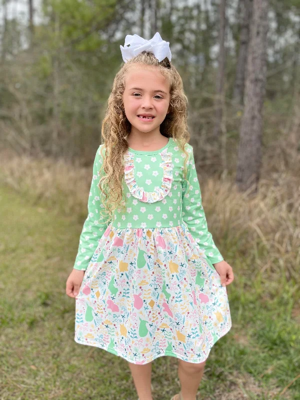 Relaxed Fit Women's Fashion DAISY EASTER BUNNY DRESS