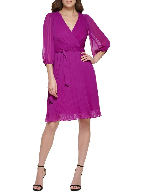Holiday Discount Womens Surplice Short Wear to Work Dress