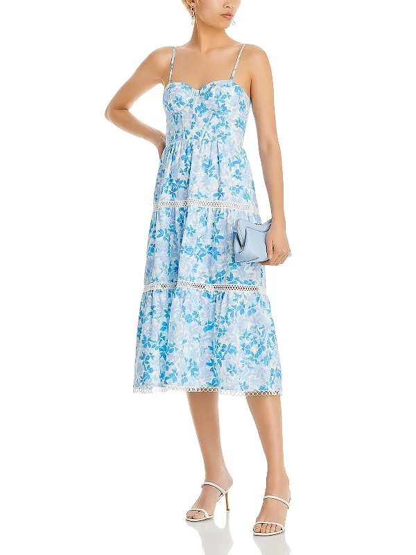Clothes For Sale Womens Linen Crochet Trim Fit & Flare Dress