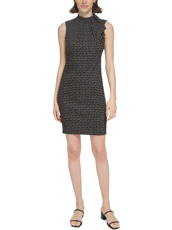 Minimalist Style Womens Work Mini Sheath Dress