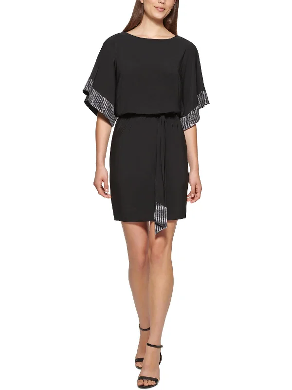 Minimalist Style Petites Womens Cocktail Mini Sheath Dress