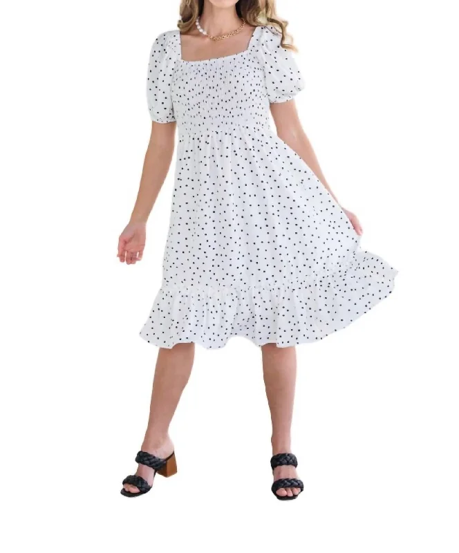Women's Office Clothing Sunday Market Dress In White/black