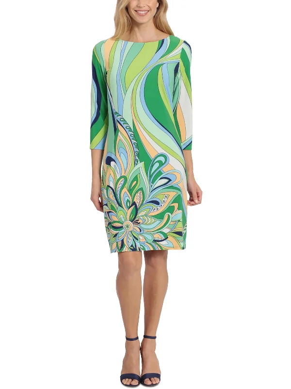 Women's Clothes For Special Occasions Womens Knee-Length Printed Sheath Dress