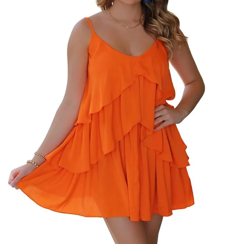 Women's Vacation Garments Break It Down Dress In Orange