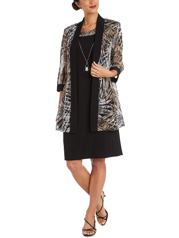 Women's Comfortable Lounge Garments Womens Printed Jacket Two Piece Dress