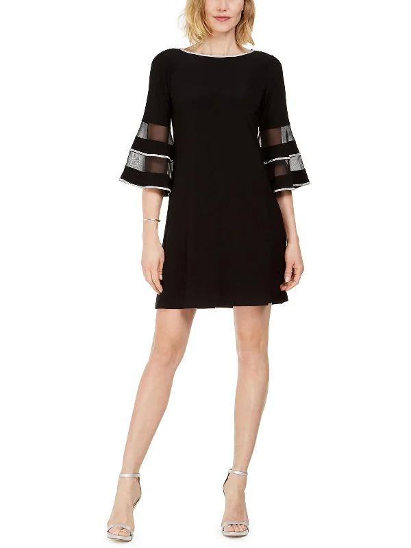 Early Bird Offer Petites Womens Rhinestone Polyester Sheath Dress