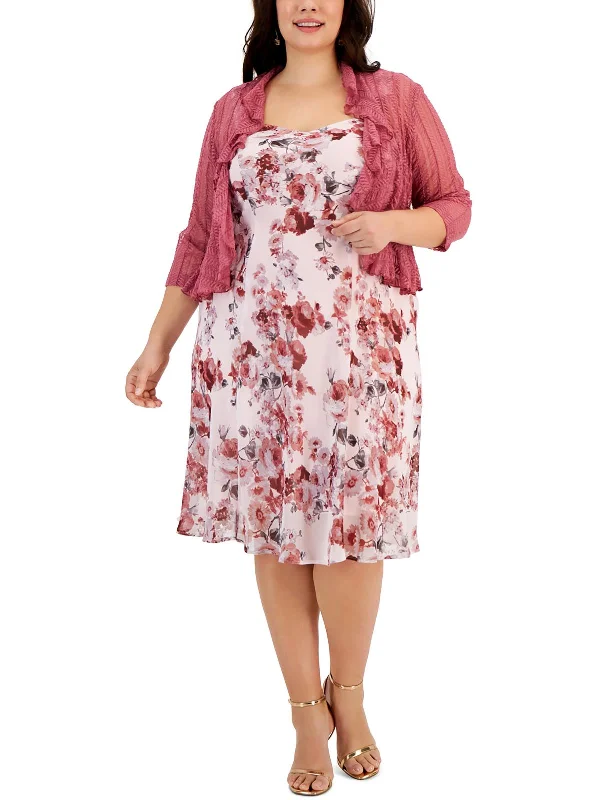 Elegant Women's Clothing Online Plus Womens 2PC Crochet Two Piece Dress