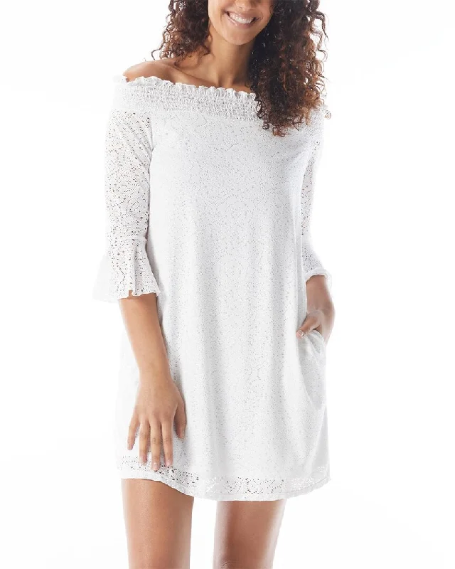 Urban Femme Streetwear Beach House Lace Smocked Dress