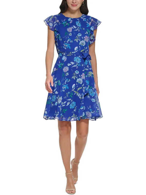 Clothing Online Petites Womens Cocktail Mini Fit & Flare Dress