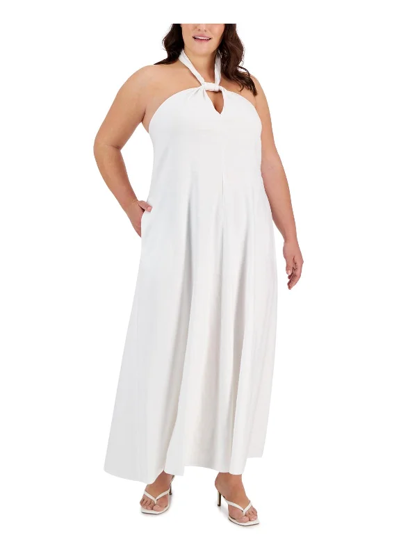 Casual Women's Clothing Plus Womens Linen Halter Dress