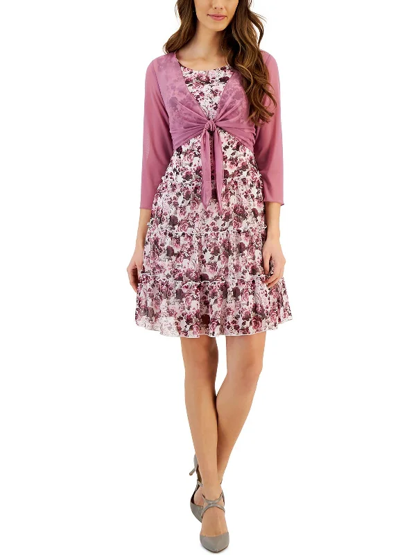 Fashion Essentials Womens Cocktail Knee-Length Fit & Flare Dress