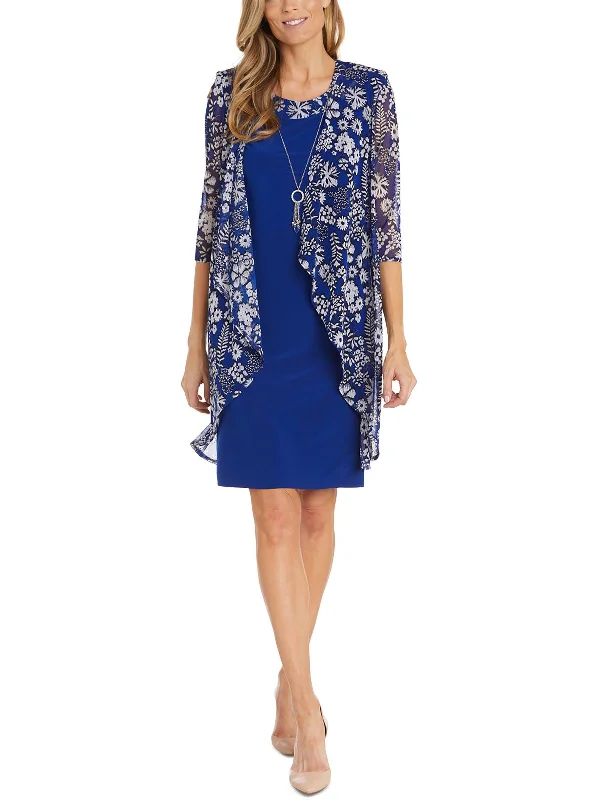 Women's Fashionable Clothing Sets Womens Printed Sheer Two Piece Dress