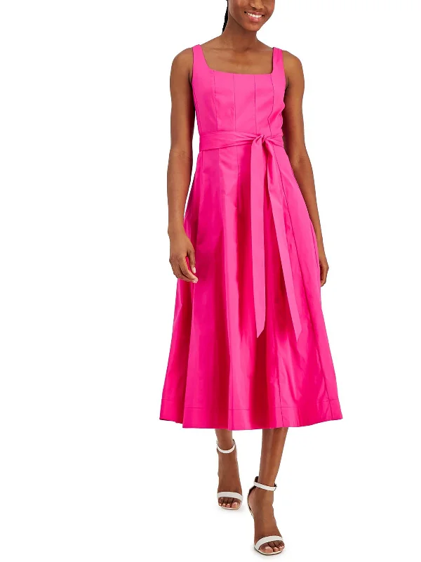 Best Online Boutiques Womens Crinkled Long Fit & Flare Dress