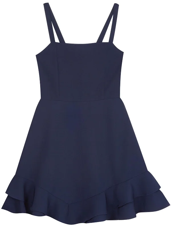 Women's Sporty Chic Clothes Womens Mini Tie Back Fit & Flare Dress