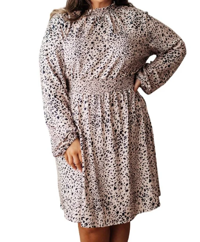 Chic Women's Clothing Online Ophelia Shirred Waist Dress In Animal Print