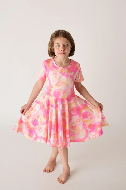 Women's Clothing And Garments Sets AMELIA TYE DYE TWIRL  DRESS