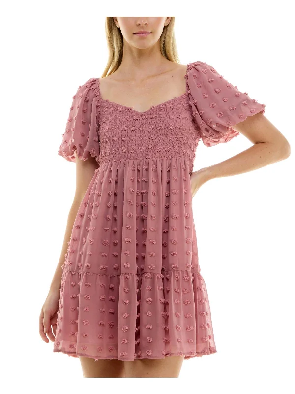 Online Boutique Clothing Juniors Womens Textured Mini Fit & Flare Dress